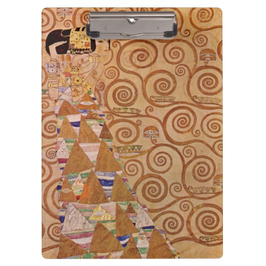 Verwacht door Klimt  Victoriaans Art Nouveau Klembord (Voorkant)