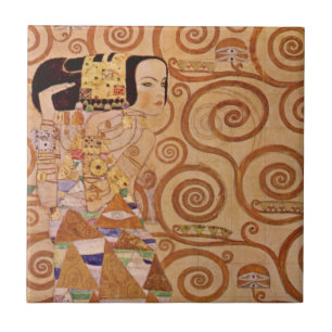 Verwacht door Klimt  Victoriaans Art Nouveau Tegeltje