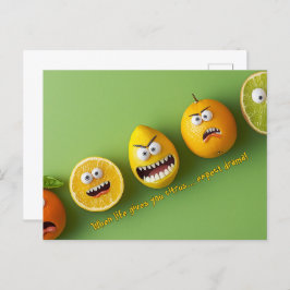 Verwacht drama grappige gezichten briefkaart