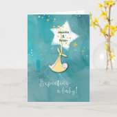 Verwacht een Baby/Gefeliciteerd Naam personalisere Kaart (Gele Bloem)