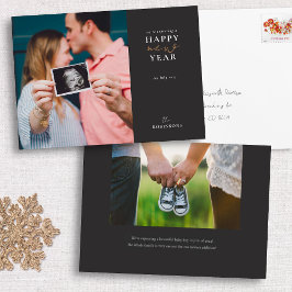 Verwacht een gelukkig nieuwjaarskaartje feestdagenkaart