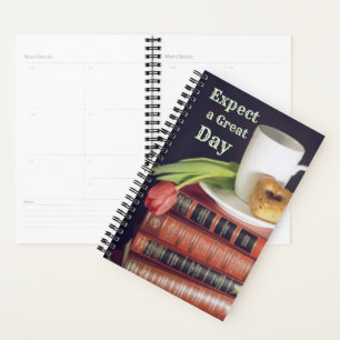 "Verwacht een geweldige dag" Coffee Personal Journ Planner