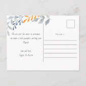 Verwacht een kleine pompoen Halloween zwangerschap Aankondigingskaart (Achterkant)