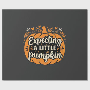 Verwacht een Kleintje Pompoen Halloween Zwangersch Cadeaupapier