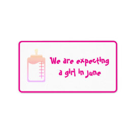 Verwacht een meisje in mei stickers door dalDesign