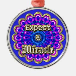 VERWACHT EEN MIRACLE IN Gold Geometric Vibrant Des Metalen Ornament