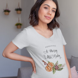 Verwacht een vrolijk klein Baby kerstfeest T-shirt