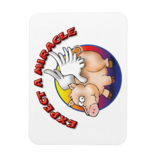 Verwacht een wonder - Vliegende varken T-Shirt Magneet