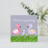 Verwacht Flamingo Paarse Zwangerschap Aankondiging (Staand voorkant)