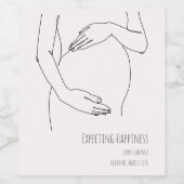 Verwacht Geluk Baby Zwangerschapsaankondiging Wijn Etiket (Enkel label)