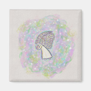 Verwacht Goede Dingen Engel Kunst Aangepaste Magne Magneet