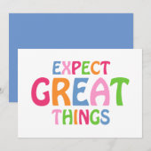 Verwacht Grote Dingen Inspirerend Typografische Ci Bedankkaart (Voorkant / Achterkant)