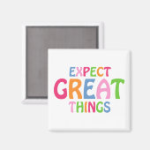 Verwacht Grote Dingen Inspirerend Typografische Ci Magneet (Voorkant / Achterkant)