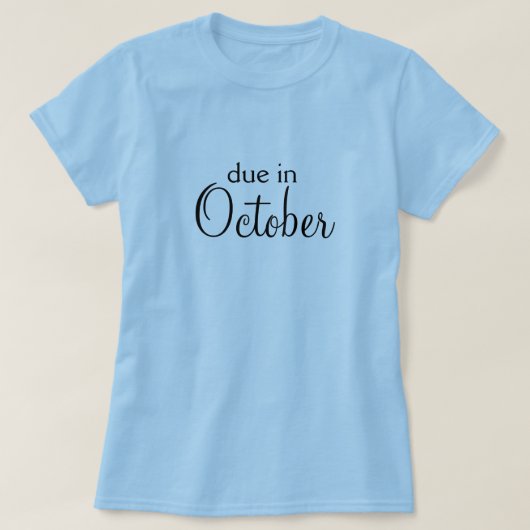 Verwacht in oktober! t-shirt (Design voorkant)