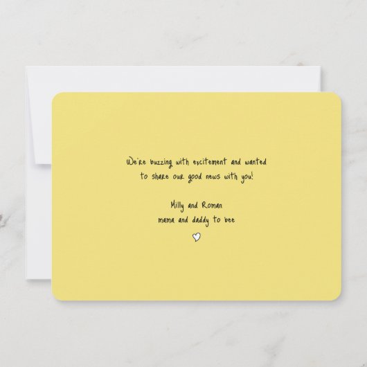 Verwacht Mama Bee Hot Pink Zwangerschap Aankondigi Kaart (Achterkant)