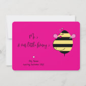 Verwacht Mama Bee Hot Pink Zwangerschap Aankondigi Kaart (Voorkant)