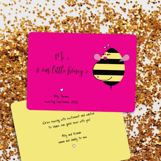 Verwacht Mama Bee Hot Pink Zwangerschap Aankondigi Kaart