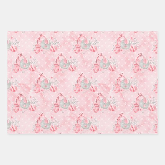 Verwacht moeder baby meisje Roze Inpakpapier Vel (Voorkant)