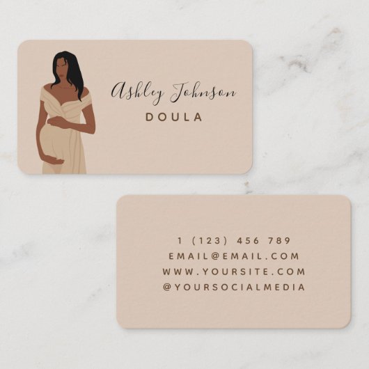 Verwacht moeder Zwangere Lady Silhouette Midoman Visitekaartje (Voorkant / Achterkant)