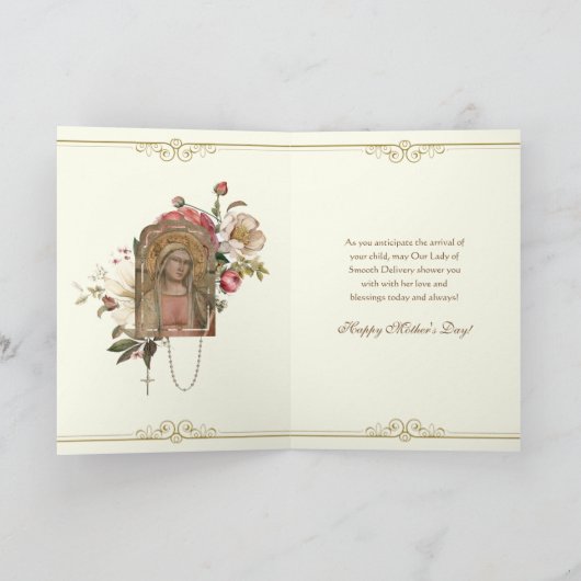Verwacht moeder Zwangerschap Religieuze Moederdag Kaart (Binnen)