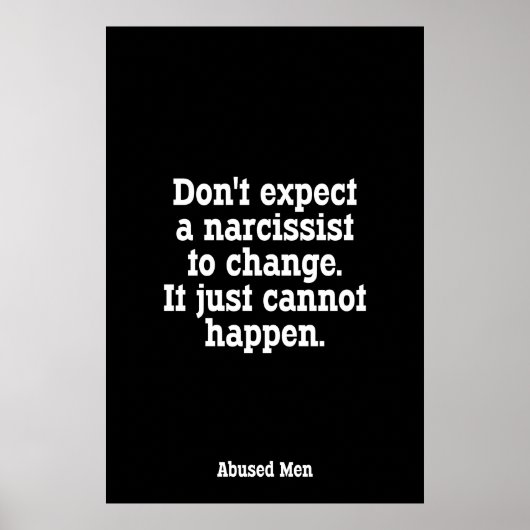 Verwacht niet dat een Narcissist verandert ... Poster (Voorkant)