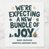 Verwacht nieuwe bundel van vreugde zwangerschap aa wijn etiket (Enkel label)