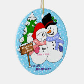 Verwacht ons eerste kind keramisch ornament (Rechts)