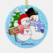 Verwacht ons eerste kind keramisch ornament (Voorkant)