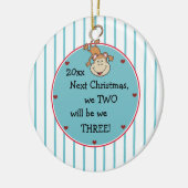 Verwacht onze 1e Baby en het is een Boy-Christmas Keramisch Ornament (Links)