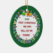 Verwacht onze 1e Baby-kerst Keramisch Ornament (Rechts)