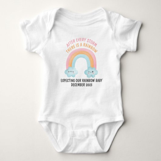 Verwacht onze regenboog Baby Romper (Voorkant)