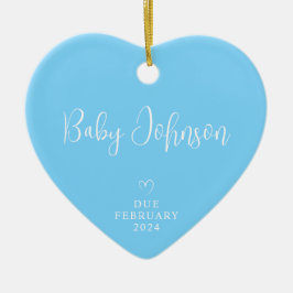 Verwacht ouders Foto Baby Jongen Verschuldigd 2024 Keramisch Ornament