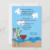 Verwacht paar grillen uitnodigingen Baby shower (Voorkant)