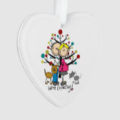 Verwacht paar, hond en kat Acrylzuur Ornament (voorkant)