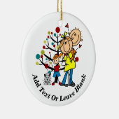 Verwacht paar, jongen, kattensierlijk keramisch ornament (Rechts)