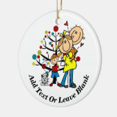 Verwacht paar, jongen, kattensierlijk keramisch ornament (Links)