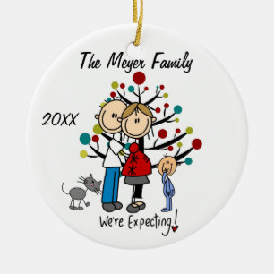 Verwacht paar met Toddler Boy/Cat Ornament