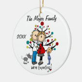 Verwacht paar met Toddler Boy/Cat Ornament (Links)