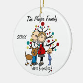 Verwacht paar met Toddler Boy/Dog Ornament (Links)