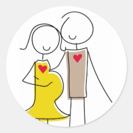 Verwacht Paar Ronde Sticker