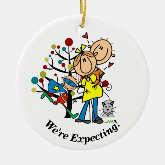 Verwacht Paar, Super Jongen, Kat Ornament (Voorkant)