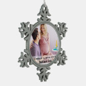 Verwacht paar tin sneeuwvlok ornament (Links)