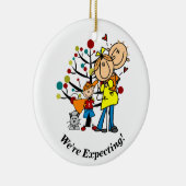 Verwacht paar, Toddler Boy, kat Ornament (Rechts)