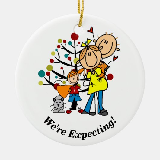 Verwacht paar, Toddler Boy, kat Ornament (Voorkant)