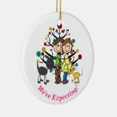 Verwacht paar, twee katten, honden keramisch ornament (Rechts)