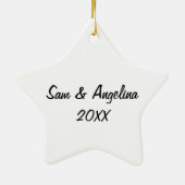 Verwacht paar zwarte honden Aangepaste versiering Keramisch Ornament (Achterkant)