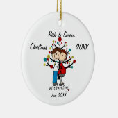 Verwacht paarvakantie-Ornament Keramisch Ornament (Rechts)