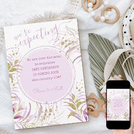 Verwacht roze en gouden olievlekken Zwangerschap Aankondiging