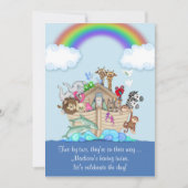 Verwacht tweeling Baby shower uitnodiging - Noah's (Voorkant)