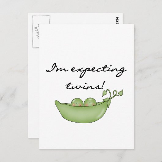 Verwacht Tweeling - Erwten in een Pod Briefkaart (Voorkant / Achterkant)
